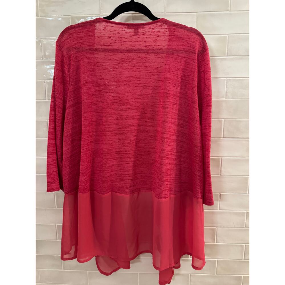 Lane Bryant Pink Sheer Hem Open Front Cardigan 22/24 - Picture 3 of 3